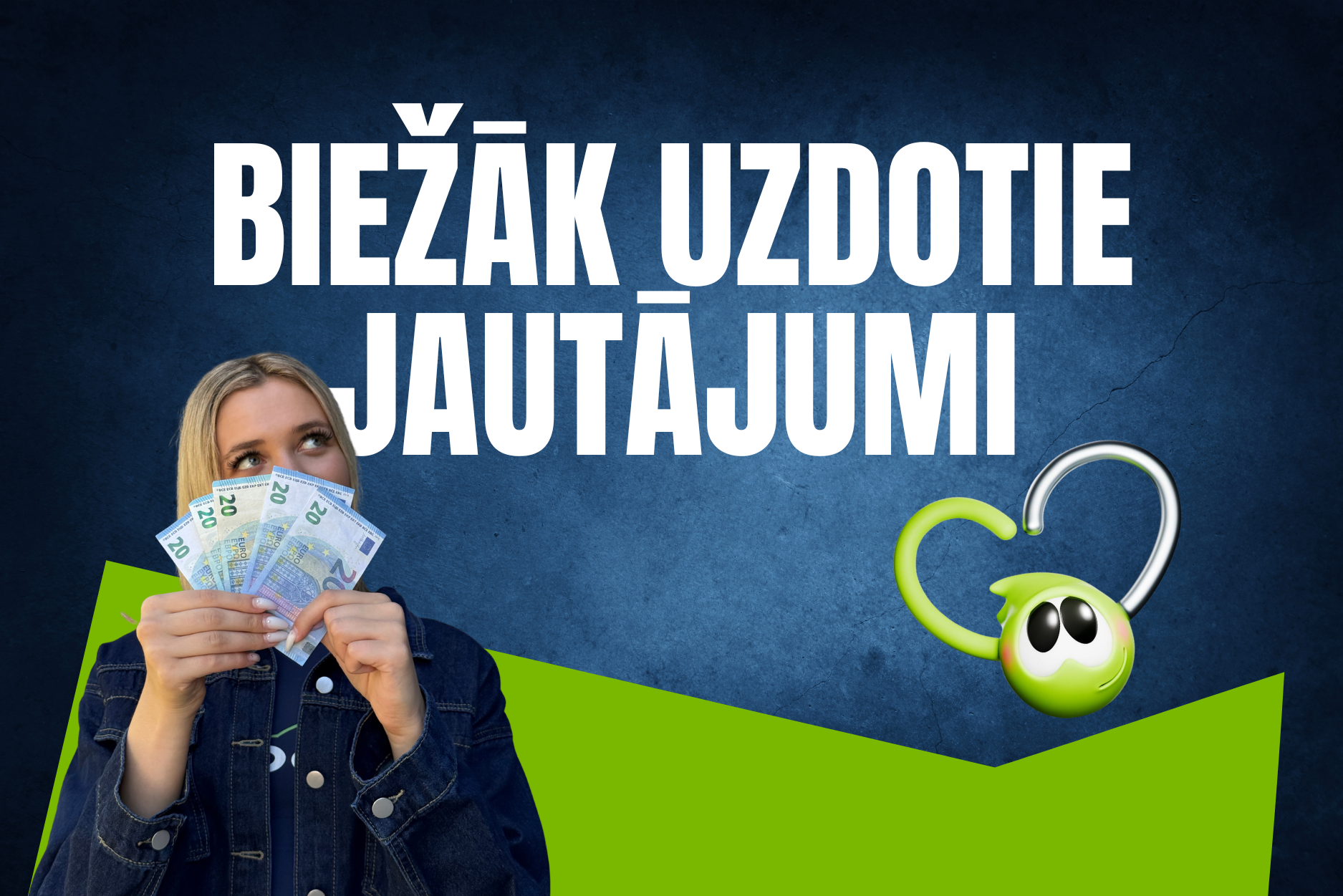 Meitene ar eiro banknotēm